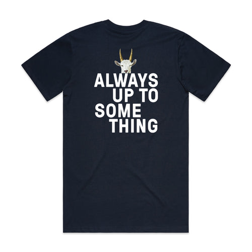 Mountain Goat Always Up To Something Tee Navy